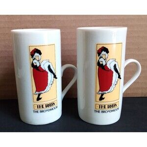 Set of Four MOCHA CUPS  from THE BROADMOOR HOTEL- Lautrec, Jane Avril Decor